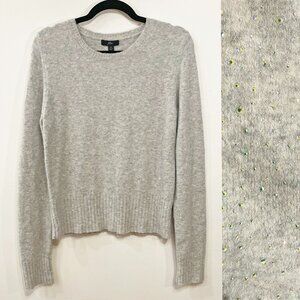 New J.Crew Wool Blend Rhinestone Sweater Grey Medium $128